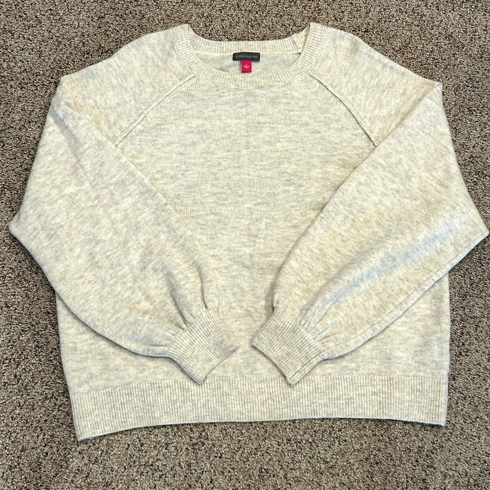 Vince Camuto Crew Knit Sweater w/ Raglan Sleeves. Women’s L in Malted - NWT - Picture 3 of 16